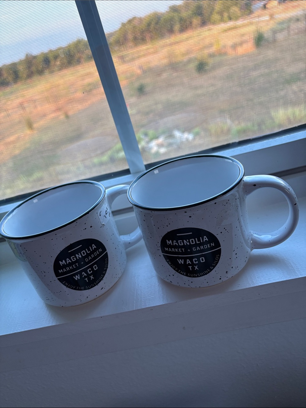 2 - Speckled White Ceramic Mug